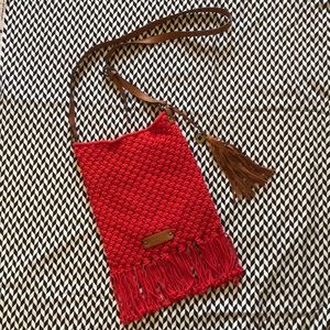 Lucky Brand Red Macrame Bag
